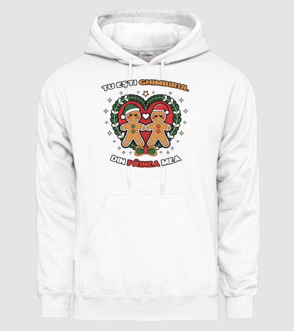 Tu ești ghimbirul din păinea mea model alb pe tricou