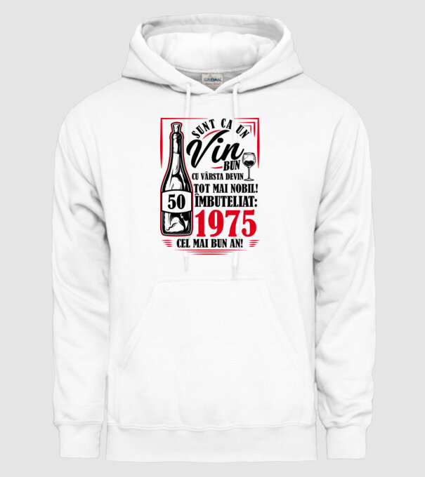 Un Vin Bun 1975 - Alb model alb pe tricou