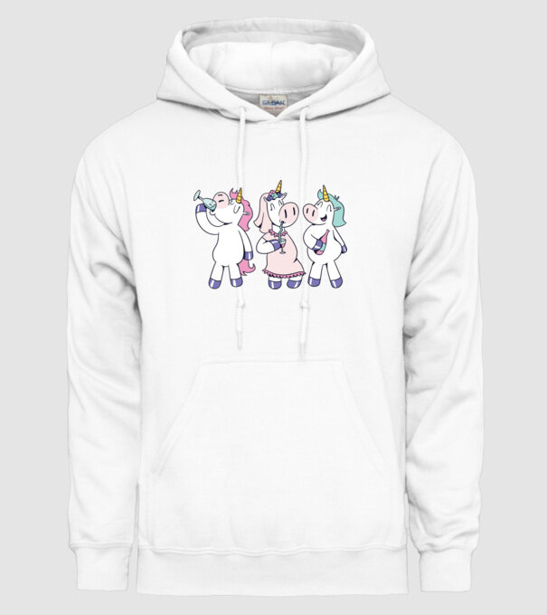 unicorn Bachelorette model alb pe tricou