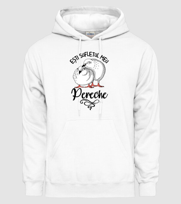 Valentine ești sufletul meu pereche model alb pe tricou