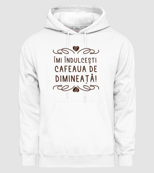 Valentine îmi îndulcești cafeaua de dimineață model alb pe tricou