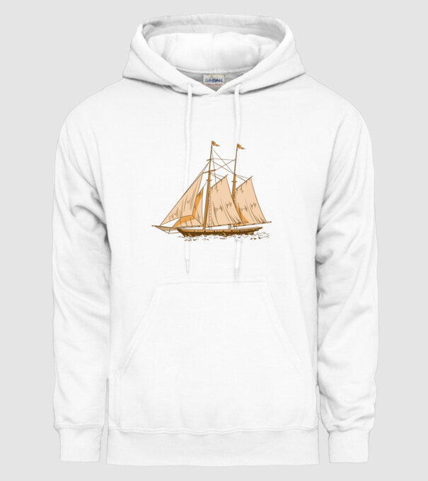 Vapoare model alb pe tricou