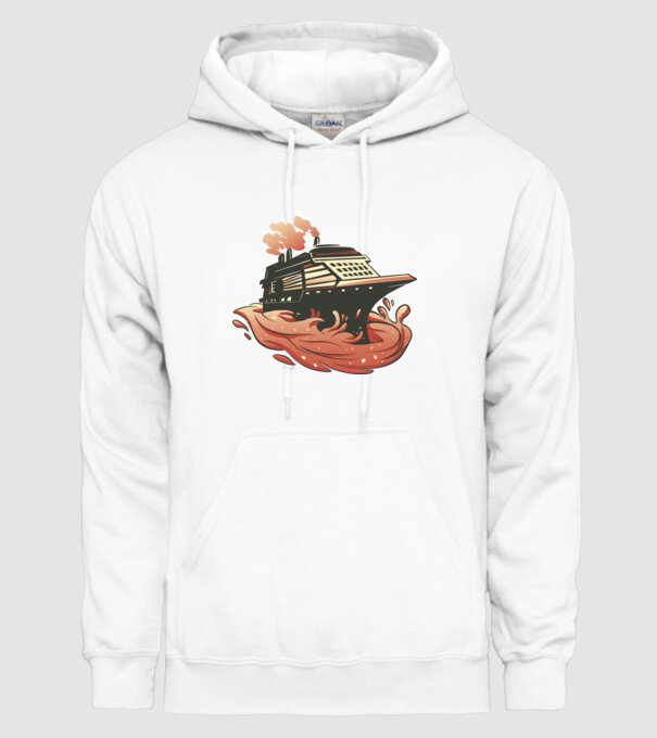 Vapoare model alb pe tricou