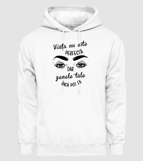 Viața nu este perfectă, dar genele tale încă pot fi! model alb pe tricou
