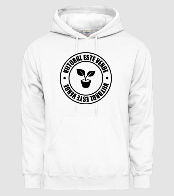 Viitorul este verde model alb pe tricou