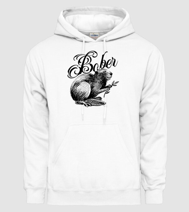 Vintage Bober model alb pe tricou