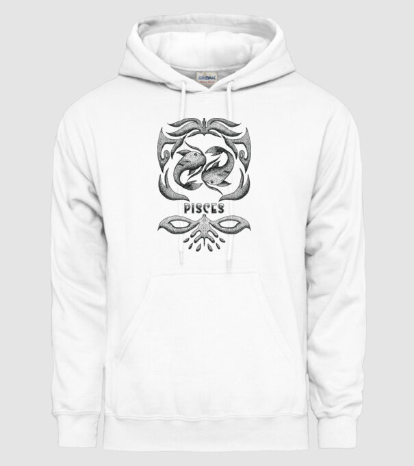 Vintage zodiac pisces model alb pe tricou