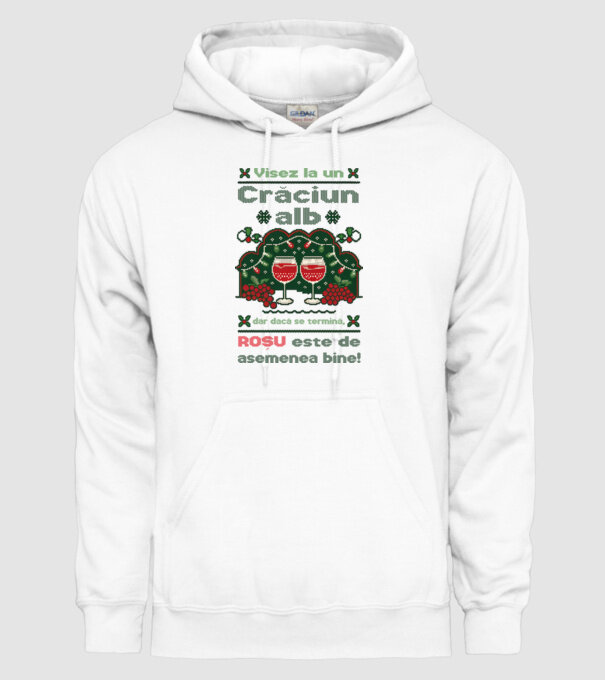 Visez la un Crăciun alb dar dacă se termină, Roșu este de asemenea bine! alb model alb pe tricou