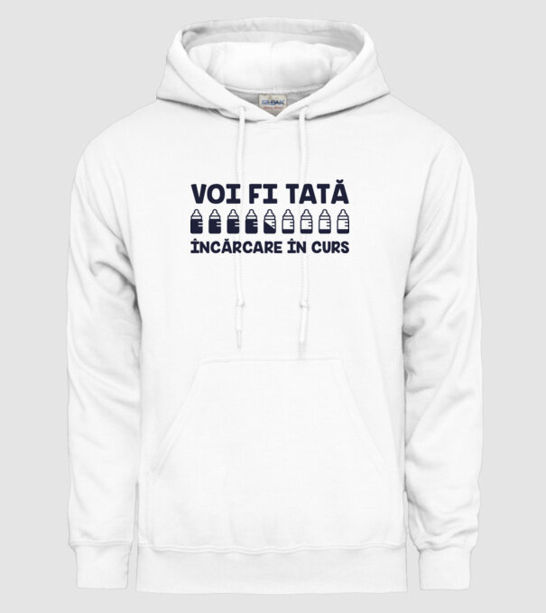 Voi fi tată - încărcare în curs model alb pe tricou