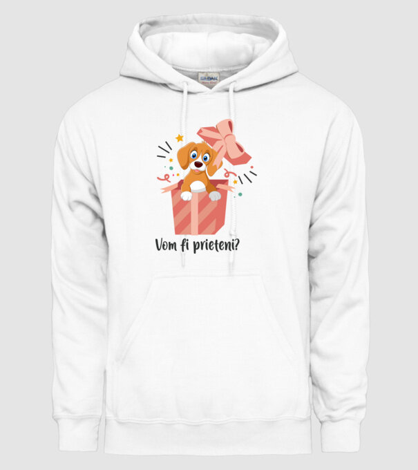 Vom fi prieteni? model alb pe tricou