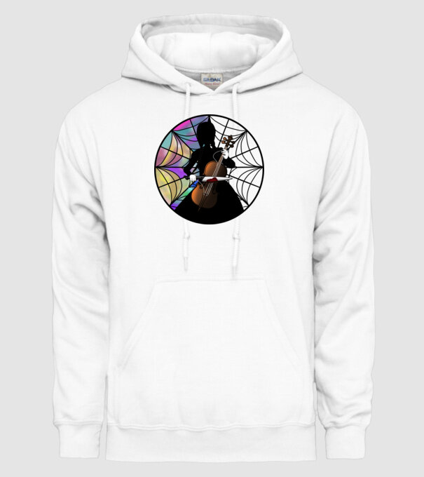 Wednesday Addams Cello - Enid room model alb pe tricou