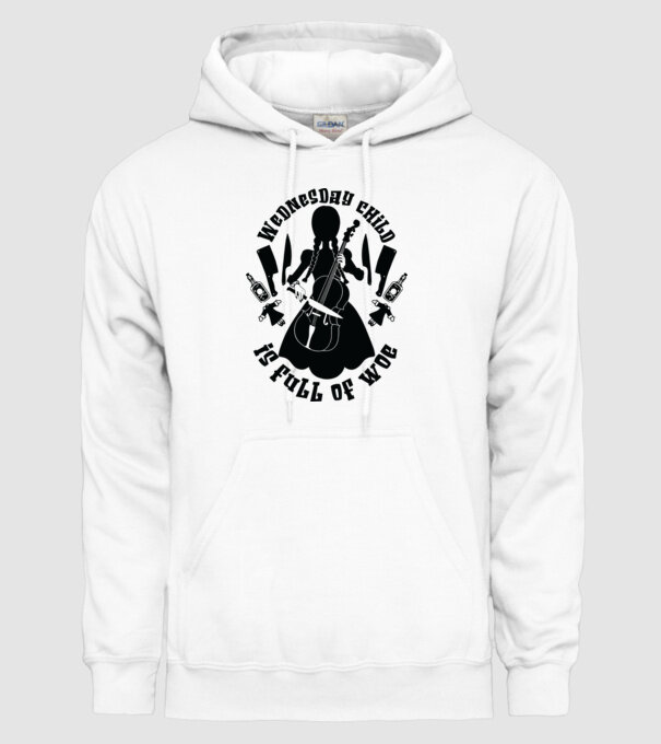 Wednesday child is full of woe model alb pe tricou