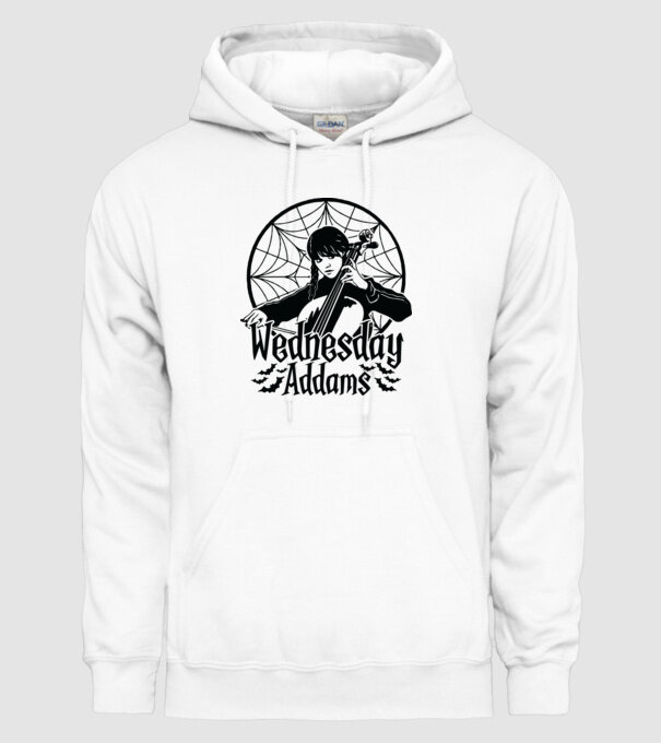 Wednesday Window model alb pe tricou