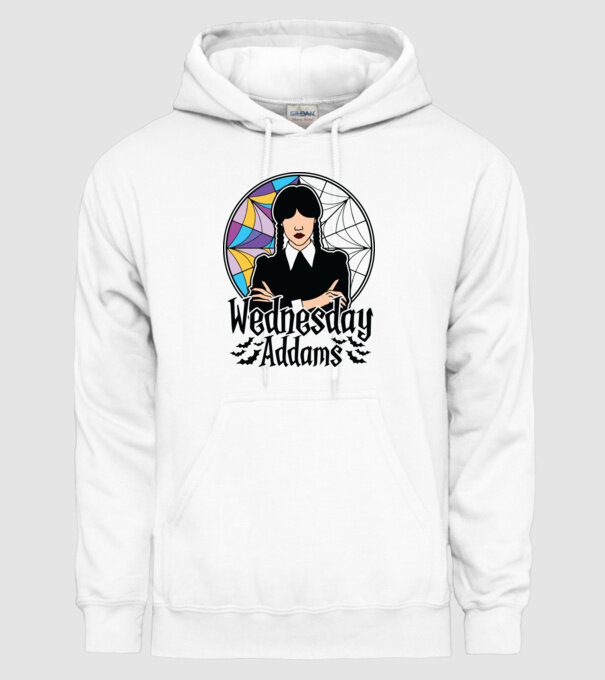 Wednesday Window colorful model alb pe tricou