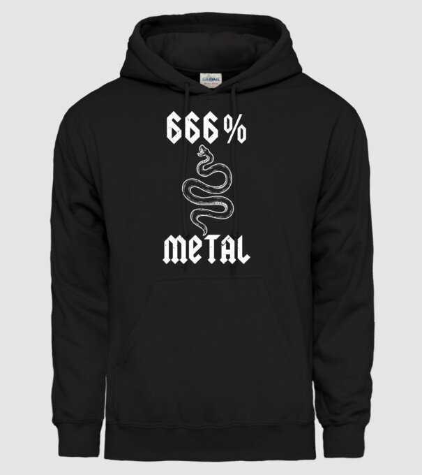 666 Metal model negru pe tricou