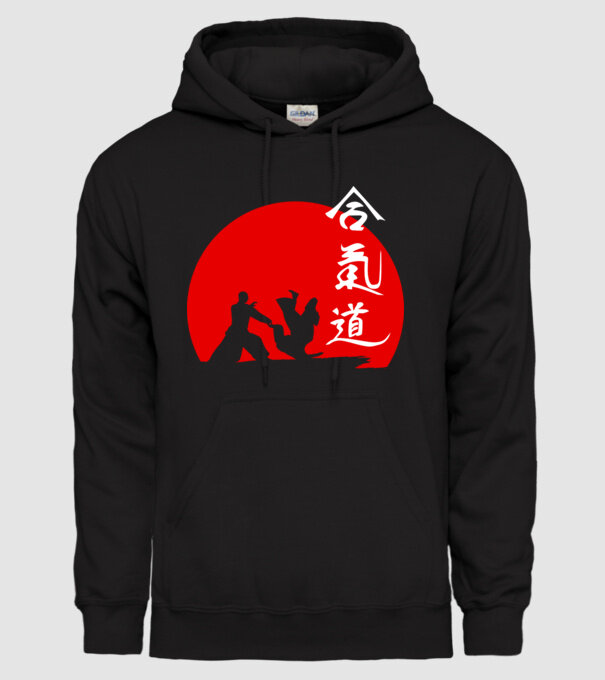 Aikido model negru pe tricou