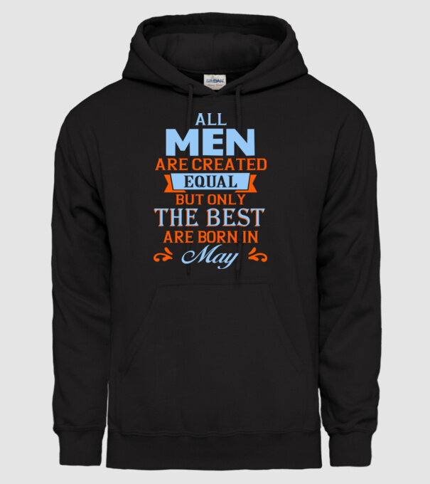 All men created equal but only the beat are born in may model negru pe tricou