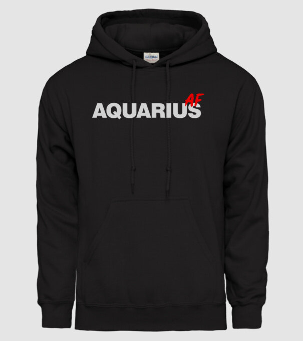 AQUARIUS as fuck model negru pe tricou