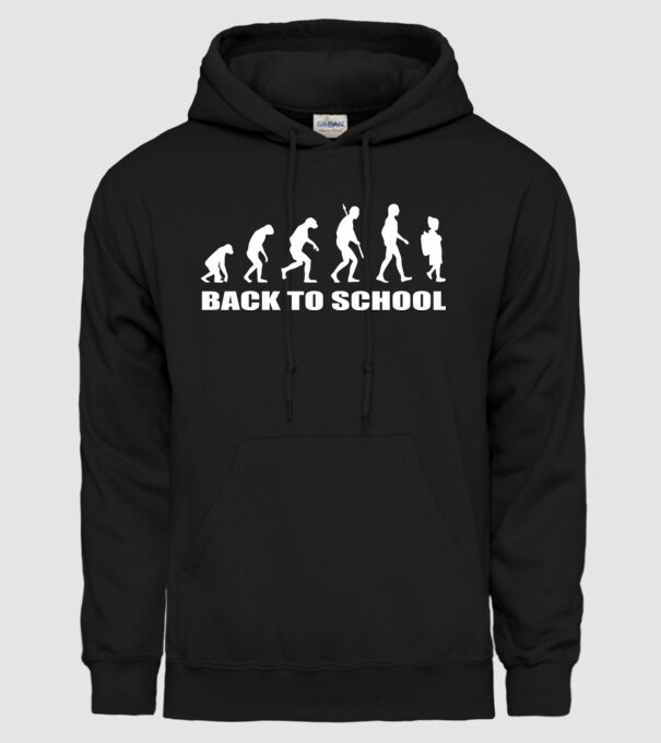 Back to school evolution model negru pe tricou