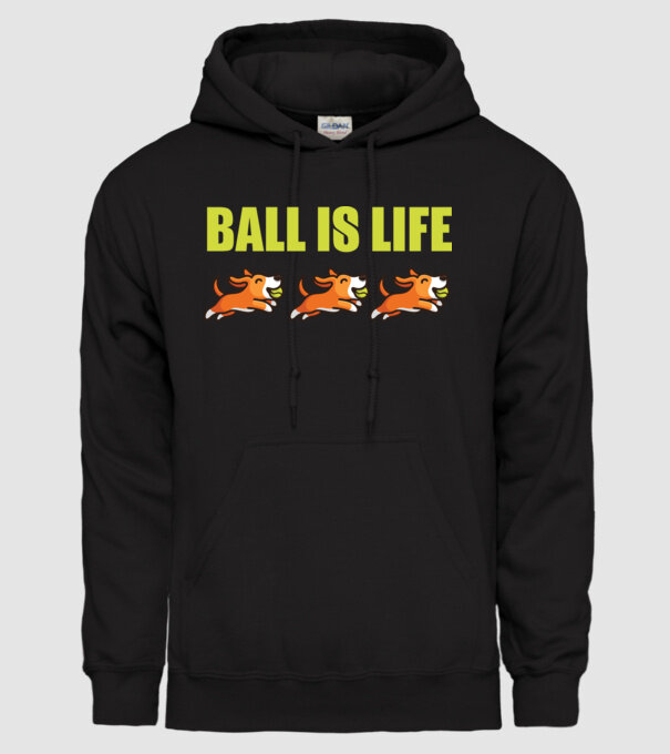 Ball is life model negru pe tricou