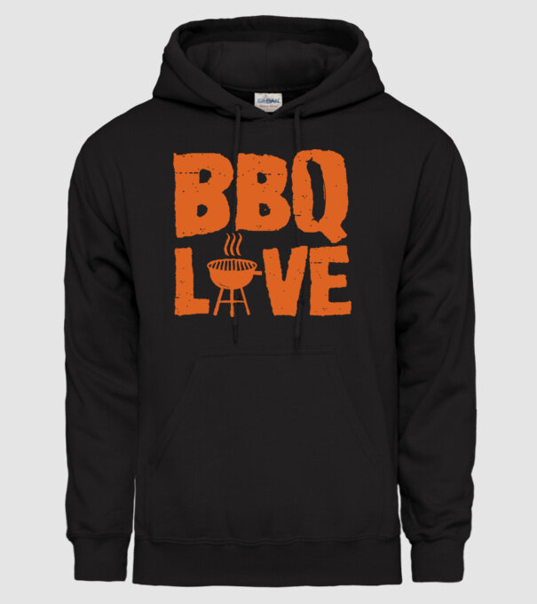 BBQ LOVE model negru pe tricou