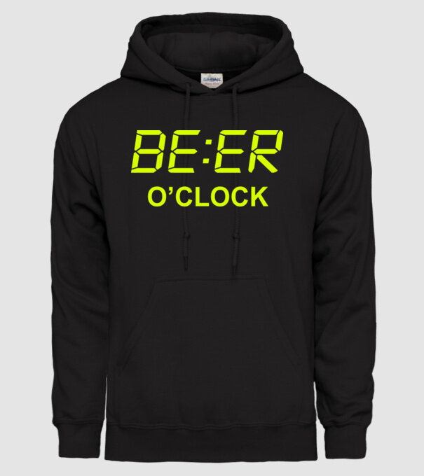 'Beer o'' clock' model negru pe tricou