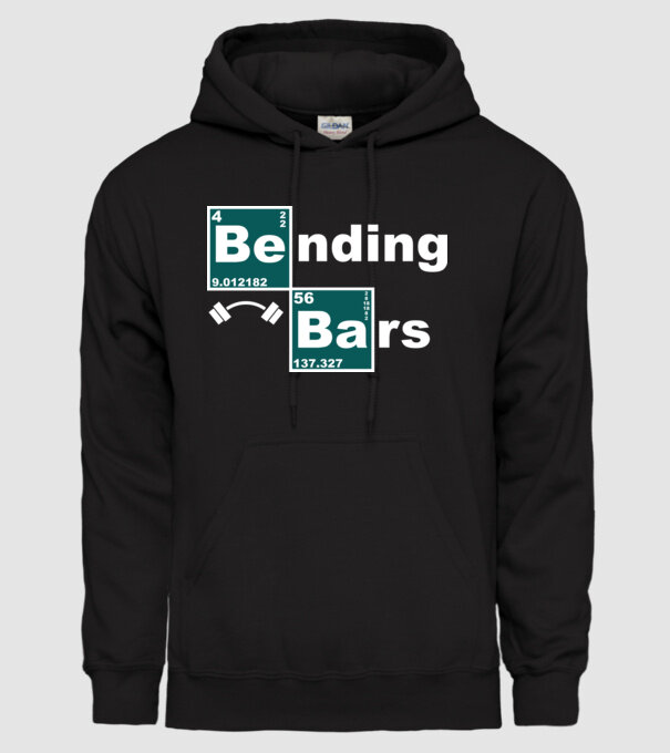 Bending bars model negru pe tricou