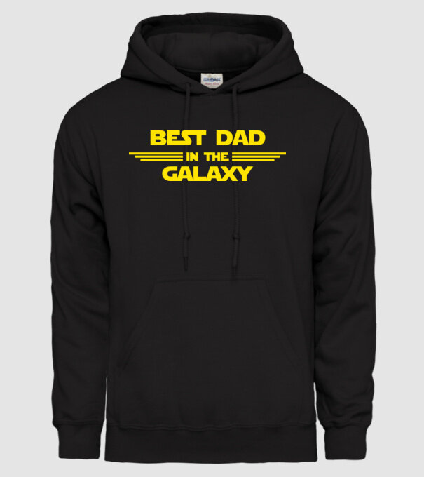 Best dad in the galaxy model negru pe tricou