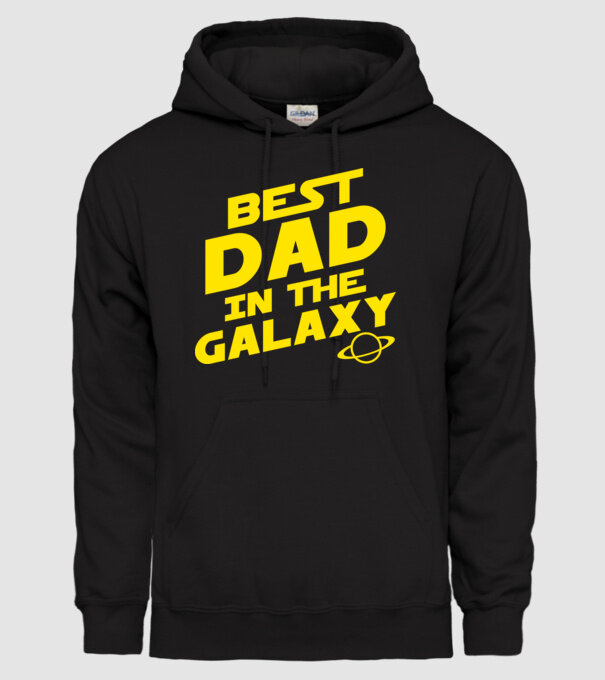 Best dad in the galaxy model negru pe tricou