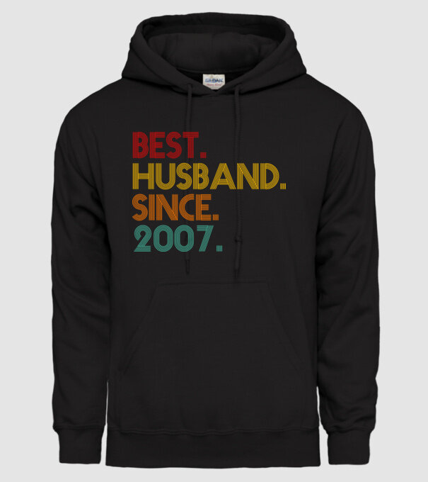 best husband since 2007 retro model negru pe tricou