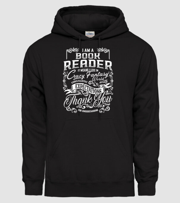 Book reader model negru pe tricou