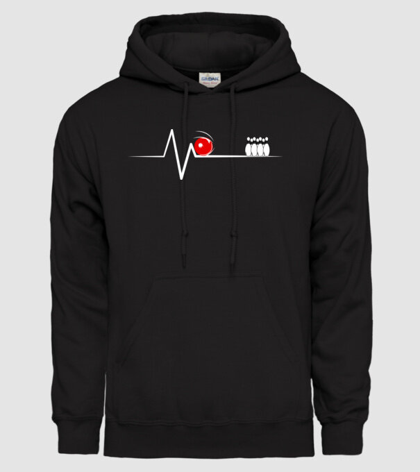 Bowling EKG model negru pe tricou