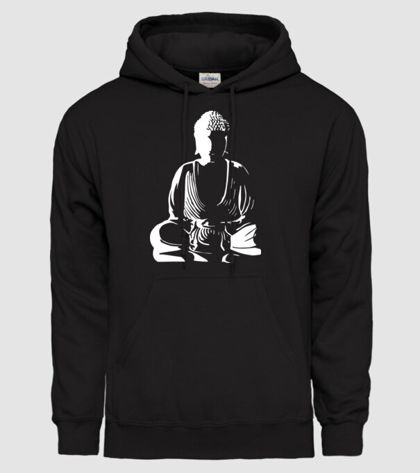 buddha silhouette model negru pe tricou