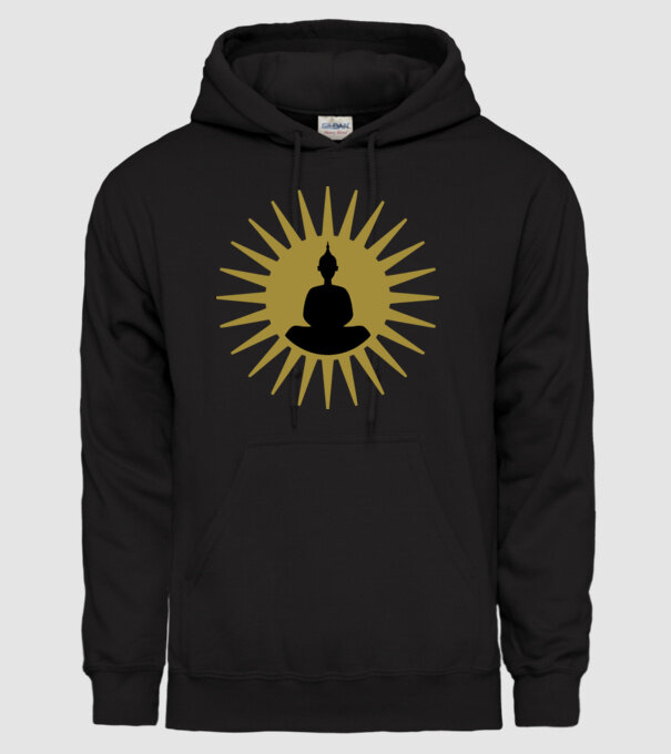 buddha star model negru pe tricou