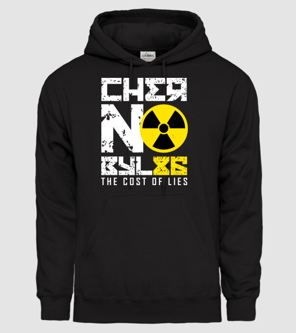 'Chernobyl ''86 3 culori' model negru pe tricou