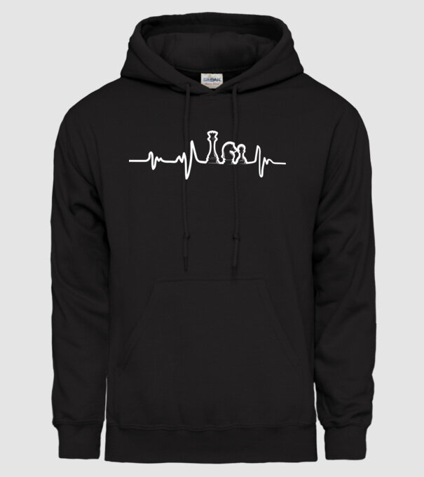 Chess heartbeat model negru pe tricou