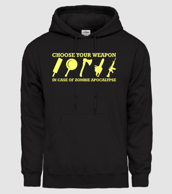 choose your weapon model negru pe tricou