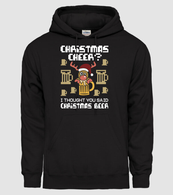 Christmas beer pulovăr urât model negru pe tricou