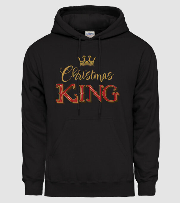 Christmas King model negru pe tricou