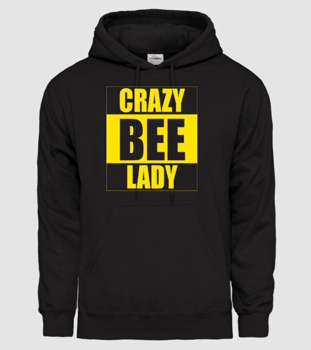 Crazy bee lady model negru pe tricou