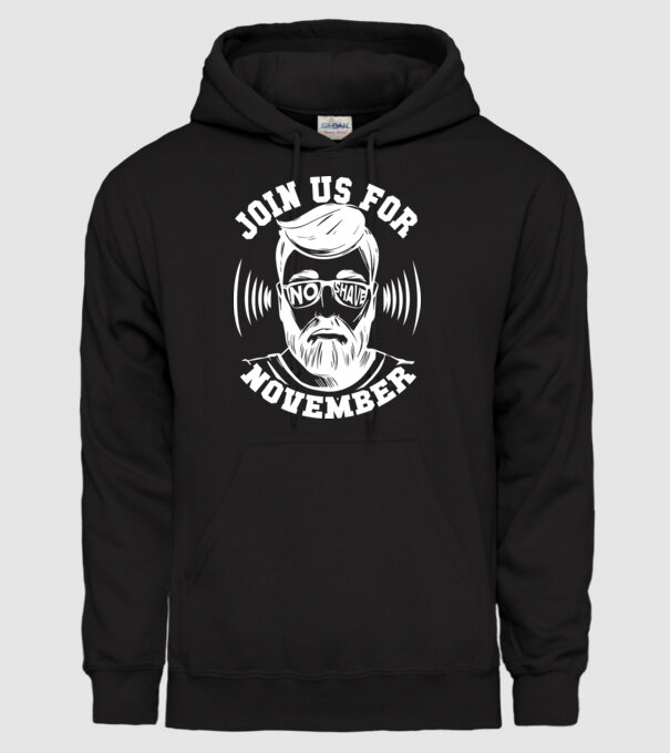 Alătură-te mișcării No Shave November (engleză) model negru pe tricou