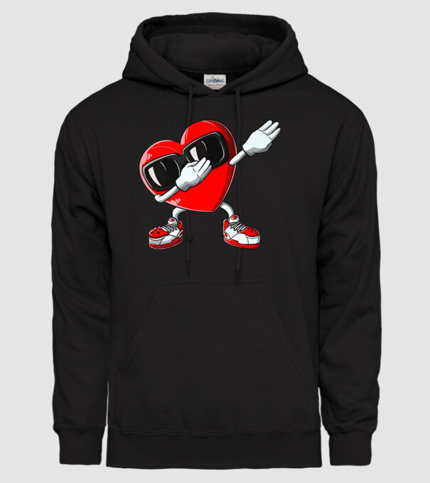 Dab inima model negru pe tricou