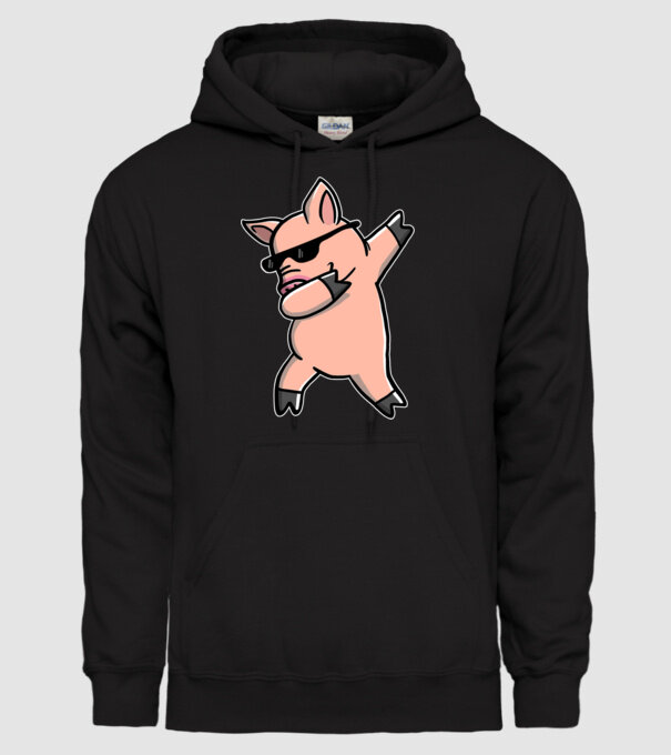 Porc dab model negru pe tricou