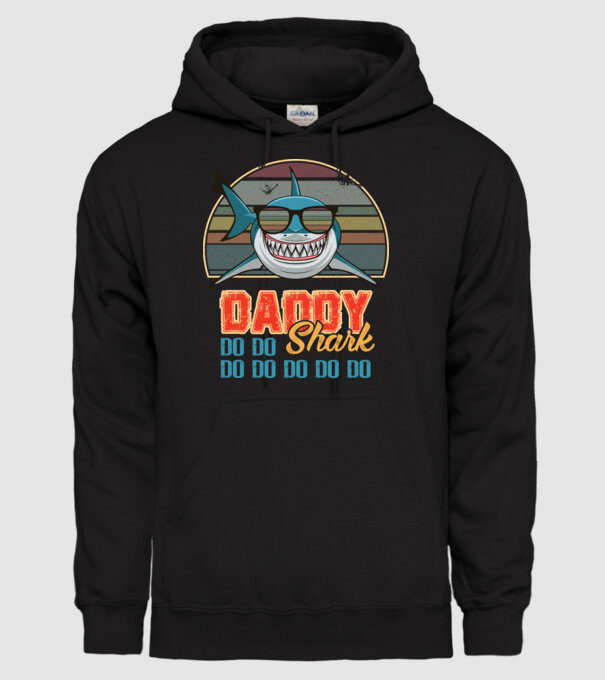 Daddy shark v2 model negru pe tricou