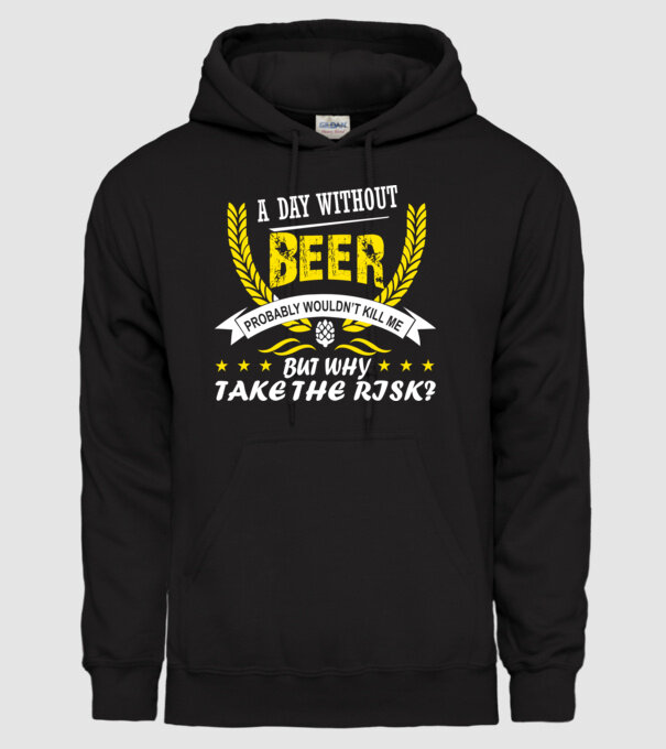 Day without beer model negru pe tricou