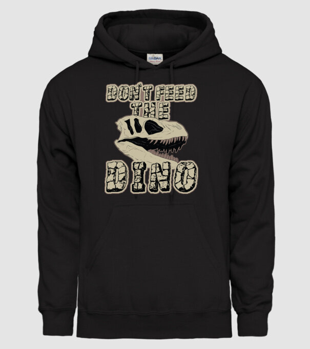 Dont feed the dino model negru pe tricou