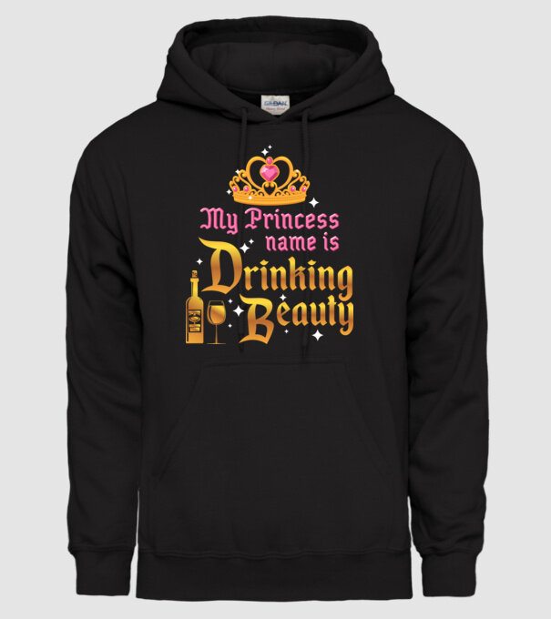 Drinking beauty model negru pe tricou