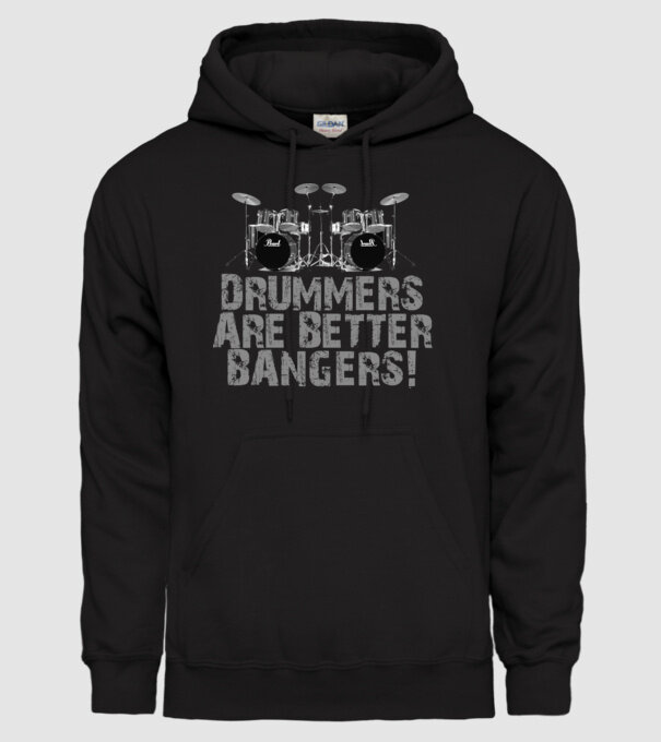 Drummers are better bangers model negru pe tricou