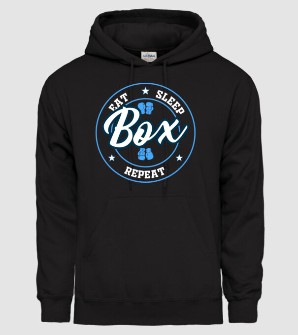 eat sleep box repeat model negru pe tricou