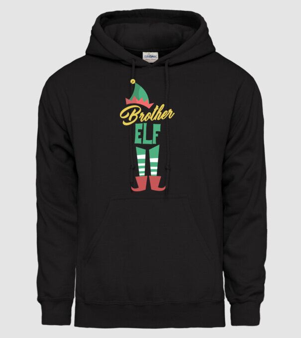 Elf family brother model negru pe tricou